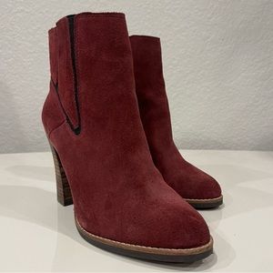 Lucky Brand Burgundy Suede Tall Bootie